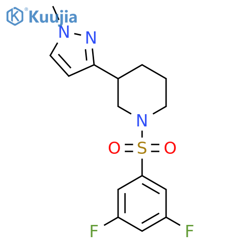 1-(3,5-difluorobenzenesulfonyl)-3-(1-methyl-1H-pyrazol-3-yl)piperidine structure