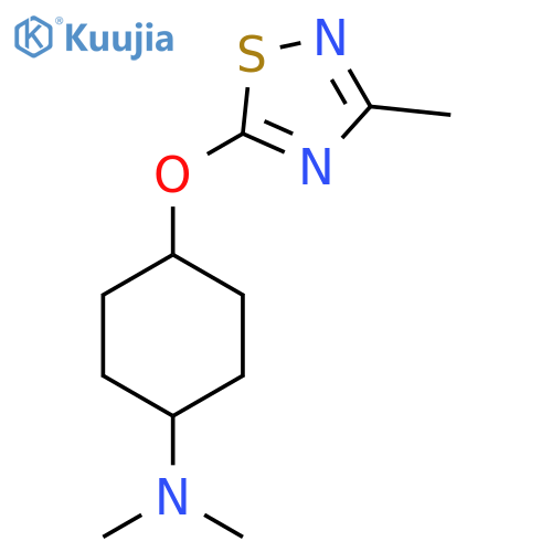 N,N-dimethyl-4-[(3-methyl-1,2,4-thiadiazol-5-yl)oxy]cyclohexan-1-amine structure