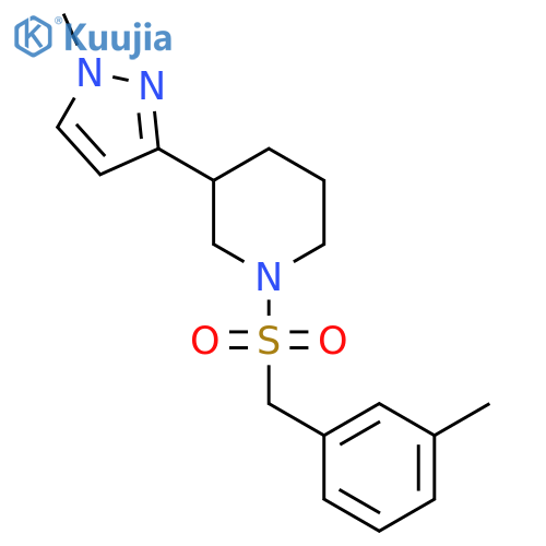 3-(1-methyl-1H-pyrazol-3-yl)-1-(3-methylphenyl)methanesulfonylpiperidine structure