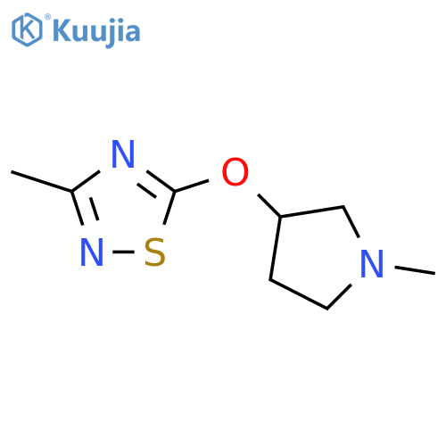 3-methyl-5-[(1-methylpyrrolidin-3-yl)oxy]-1,2,4-thiadiazole structure