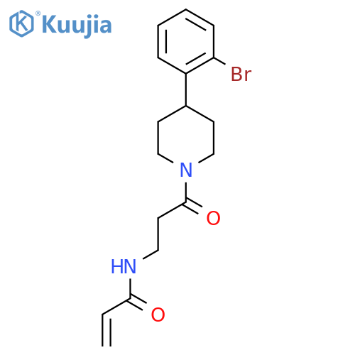 N-{3-[4-(2-bromophenyl)piperidin-1-yl]-3-oxopropyl}prop-2-enamide structure