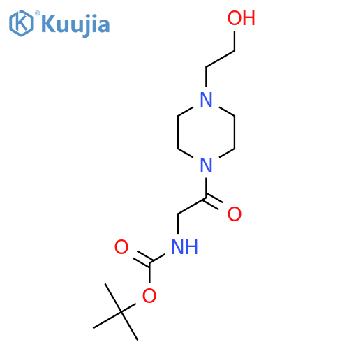 tert-butyl N-{2-4-(2-hydroxyethyl)piperazin-1-yl-2-oxoethyl}carbamate structure