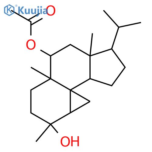 1H-Cyclopenta[a]cyclopropa[i]naphthalene-1,4-diol, dodecahydro-1,3a,5a-trimethyl-6-(1-methylethyl)-, 4-acetate, (1R,3aS,4S,5aR,6R,8aR,8bR,9aR)- structure