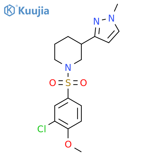 1-(3-chloro-4-methoxybenzenesulfonyl)-3-(1-methyl-1H-pyrazol-3-yl)piperidine structure
