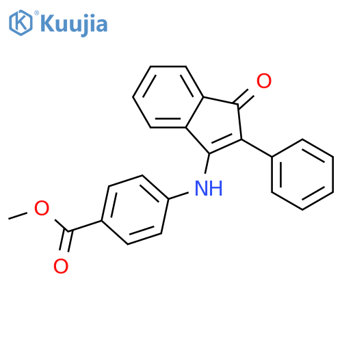 Benzoic acid, 4-[(1-oxo-2-phenyl-1H-inden-3-yl)amino]-, methyl ester structure