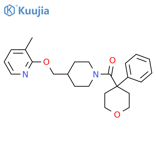 3-Methyl-2-{[1-(4-phenyloxane-4-carbonyl)piperidin-4-yl]methoxy}pyridine structure