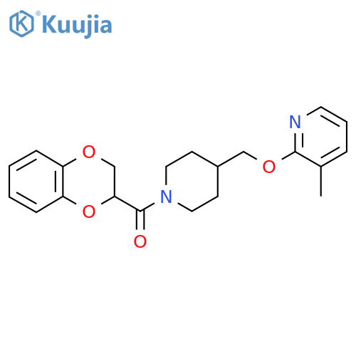 2-{[1-(2,3-Dihydro-1,4-benzodioxine-2-carbonyl)piperidin-4-yl]methoxy}-3-methylpyridine structure