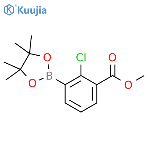 methyl 2-chloro-3-(4,4,5,5-tetramethyl-1,3,2-dioxaborolan-2-yl)benzoate structure
