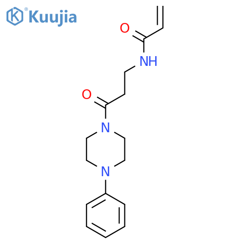 N-[3-oxo-3-(4-phenylpiperazin-1-yl)propyl]prop-2-enamide structure