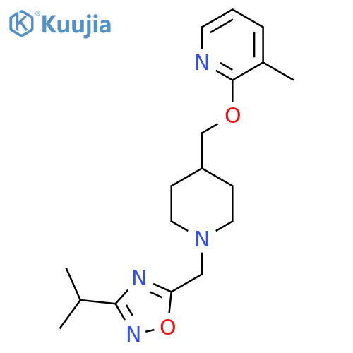 3-Methyl-2-[(1-{[3-(propan-2-yl)-1,2,4-oxadiazol-5-yl]methyl}piperidin-4-yl)methoxy]pyridine structure