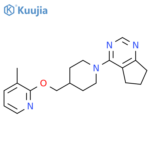 2-[(1-{5H,6H,7H-cyclopenta[d]pyrimidin-4-yl}piperidin-4-yl)methoxy]-3-methylpyridine structure