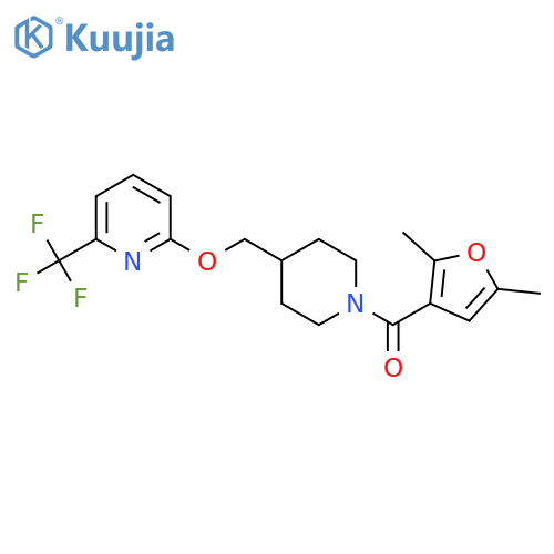 2-{[1-(2,5-Dimethylfuran-3-carbonyl)piperidin-4-yl]methoxy}-6-(trifluoromethyl)pyridine structure