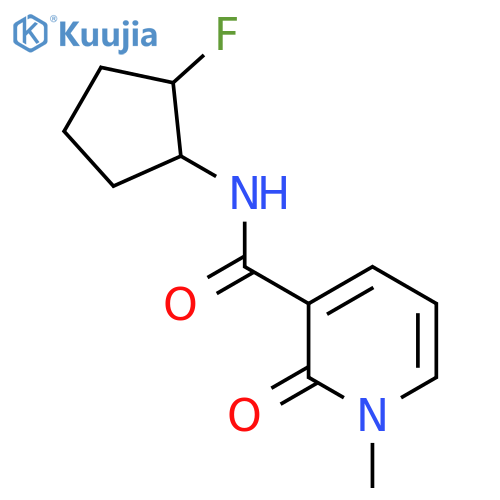 N-(2-fluorocyclopentyl)-1-methyl-2-oxo-1,2-dihydropyridine-3-carboxamide structure