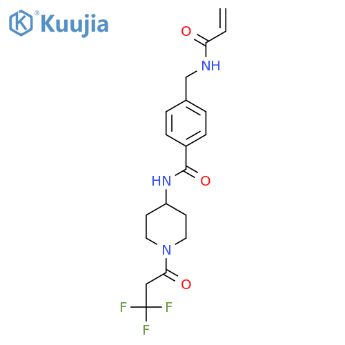 4-[(prop-2-enamido)methyl]-N-[1-(3,3,3-trifluoropropanoyl)piperidin-4-yl]benzamide structure