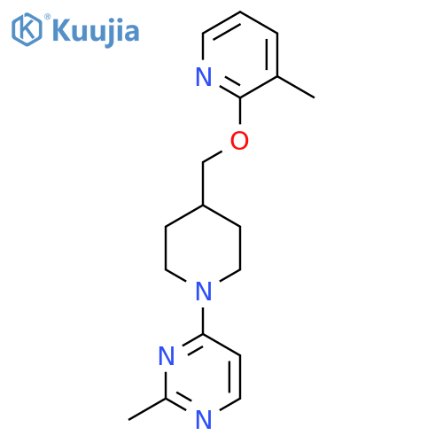 2-Methyl-4-(4-{[(3-methylpyridin-2-yl)oxy]methyl}piperidin-1-yl)pyrimidine structure