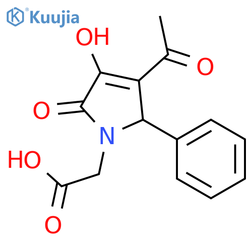 2-(3-Acetyl-4-hydroxy-5-oxo-2-phenyl-2,5-dihydro-1H-pyrrol-1-yl)acetic acid structure