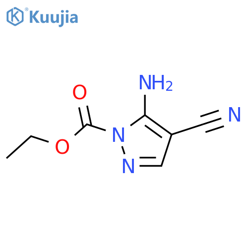 1H-Pyrazole-1-carboxylicacid, 5-amino-4-cyano-, ethyl ester structure
