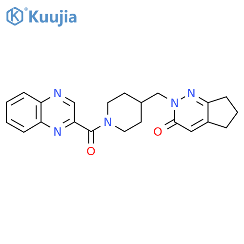 2-{[1-(quinoxaline-2-carbonyl)piperidin-4-yl]methyl}-2H,3H,5H,6H,7H-cyclopenta[c]pyridazin-3-one structure