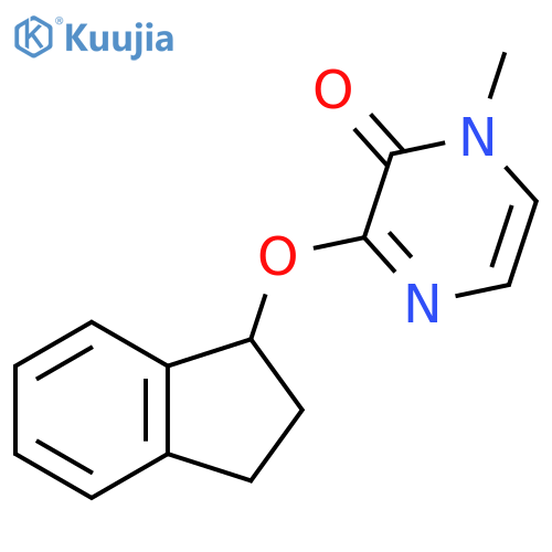 3-(2,3-dihydro-1H-inden-1-yloxy)-1-methyl-1,2-dihydropyrazin-2-one structure