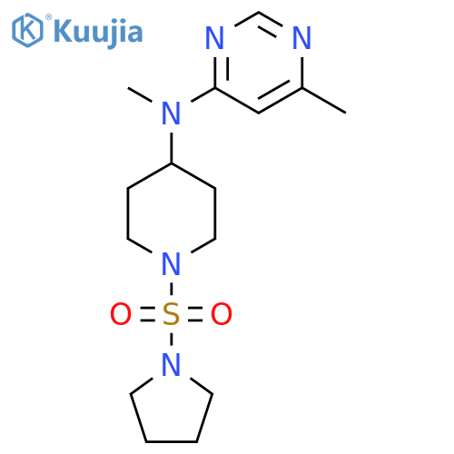 N,6-dimethyl-N-[1-(pyrrolidine-1-sulfonyl)piperidin-4-yl]pyrimidin-4-amine structure
