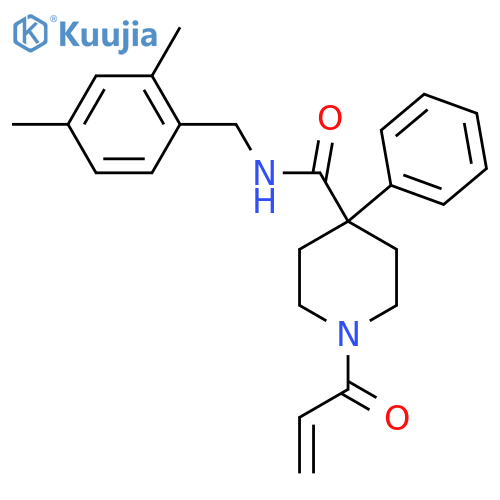 N-[(2,4-Dimethylphenyl)methyl]-4-phenyl-1-prop-2-enoylpiperidine-4-carboxamide structure