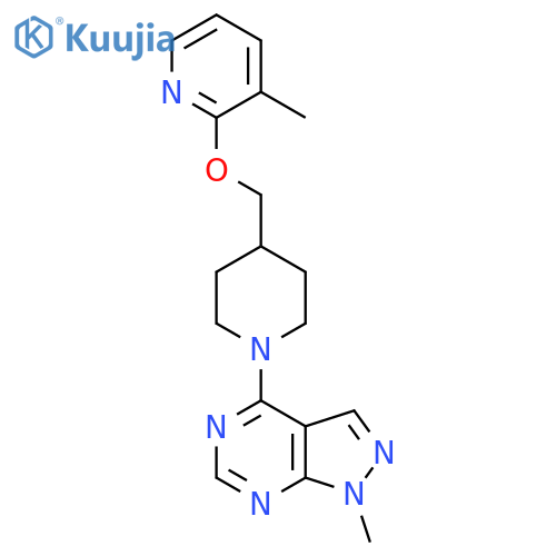 3-methyl-2-[(1-{1-methyl-1H-pyrazolo[3,4-d]pyrimidin-4-yl}piperidin-4-yl)methoxy]pyridine structure