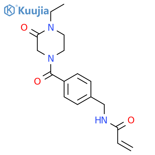 N-[[4-(4-Ethyl-3-oxopiperazine-1-carbonyl)phenyl]methyl]prop-2-enamide structure