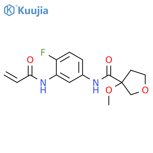 N-[4-Fluoro-3-[(1-oxo-2-propen-1-yl)amino]phenyl]tetrahydro-3-methoxy-3-furancarboxamide structure