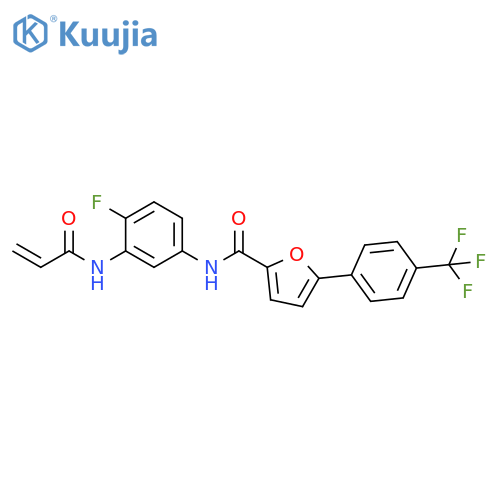 N-[4-Fluoro-3-[(1-oxo-2-propen-1-yl)amino]phenyl]-5-[4-(trifluoromethyl)phenyl]-2-furancarboxamide structure