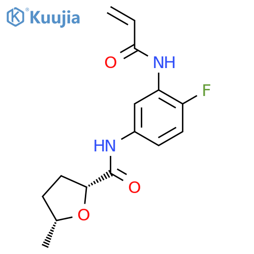 (2R,5R)-N-[4-Fluoro-3-(prop-2-enoylamino)phenyl]-5-methyloxolane-2-carboxamide structure