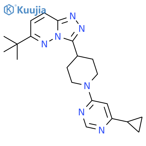 4-(4-{6-tert-butyl-1,2,4triazolo4,3-bpyridazin-3-yl}piperidin-1-yl)-6-cyclopropylpyrimidine structure