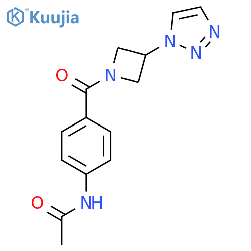 N-{4-[3-(1H-1,2,3-triazol-1-yl)azetidine-1-carbonyl]phenyl}acetamide structure