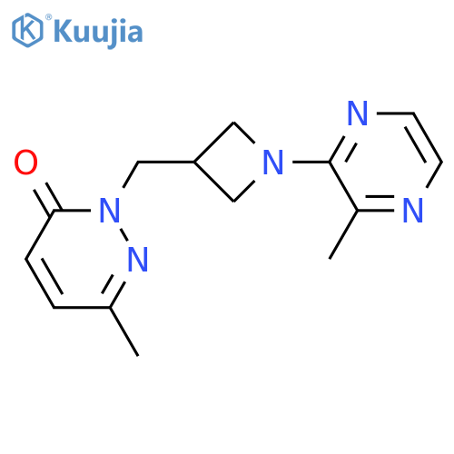 6-methyl-2-{1-(3-methylpyrazin-2-yl)azetidin-3-ylmethyl}-2,3-dihydropyridazin-3-one structure