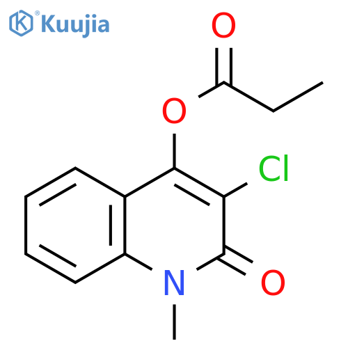 2(1H)-Quinolinone, 3-chloro-1-methyl-4-(1-oxopropoxy)- structure