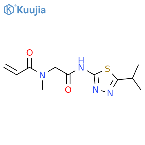 N-methyl-N-({5-(propan-2-yl)-1,3,4-thiadiazol-2-ylcarbamoyl}methyl)prop-2-enamide structure