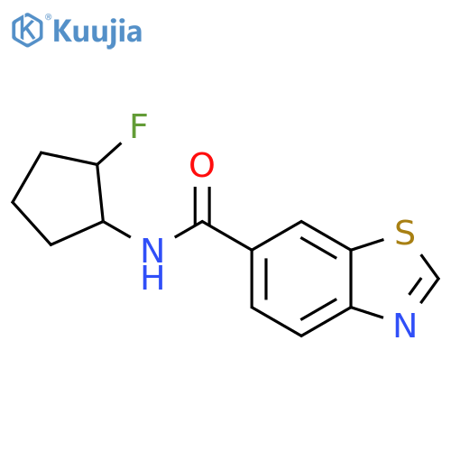 N-(2-fluorocyclopentyl)-1,3-benzothiazole-6-carboxamide structure