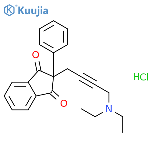 2-[4-(diethylamino)but-2-yn-1-yl]-2-phenyl-1H-indene-1,3(2H)-dione hydrochloride (1:1) structure