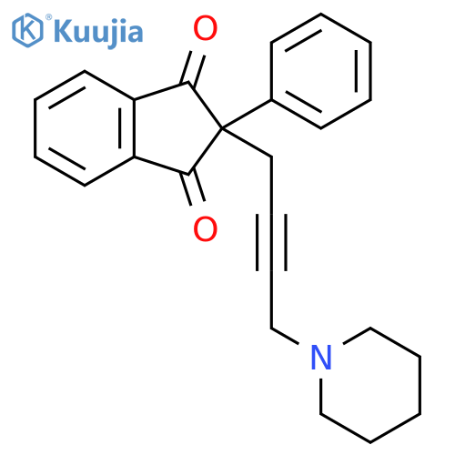 1H-Indene-1,3(2H)-dione,2-phenyl-2-[4-(1-piperidinyl)-2-butyn-1-yl]- structure