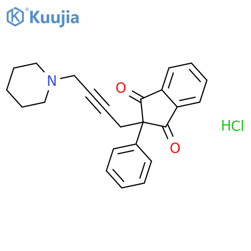 1H-Indene-1,3(2H)-dione,2-phenyl-2-[4-(1-piperidinyl)-2-butyn-1-yl]-, hydrochloride (1:1) structure