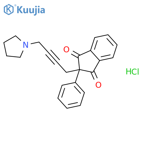 1H-Indene-1,3(2H)-dione,2-phenyl-2-[4-(1-pyrrolidinyl)-2-butyn-1-yl]-, hydrochloride (1:1) structure