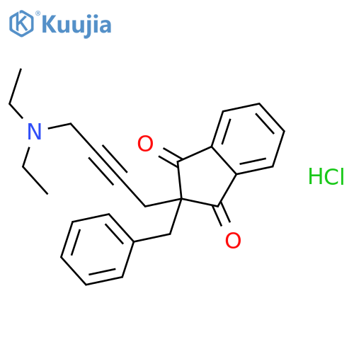 1H-Indene-1,3(2H)-dione,2-[4-(diethylamino)-2-butyn-1-yl]-2-(phenylmethyl)-, hydrochloride (1:1) structure