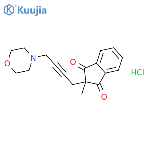 1H-Indene-1,3(2H)-dione,2-methyl-2-[4-(4-morpholinyl)-2-butyn-1-yl]-, hydrochloride (1:1) structure