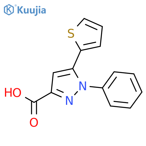1-Phenyl-5-(thiophen-2-yl)-1H-pyrazole-3-carboxylic acid structure
