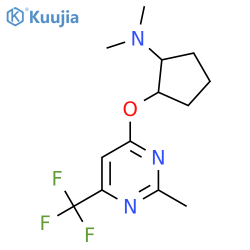 N,N-dimethyl-2-{[2-methyl-6-(trifluoromethyl)pyrimidin-4-yl]oxy}cyclopentan-1-amine structure