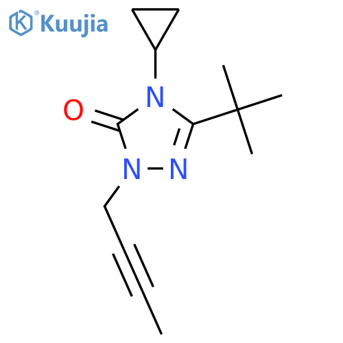 1-(but-2-yn-1-yl)-3-tert-butyl-4-cyclopropyl-4,5-dihydro-1H-1,2,4-triazol-5-one structure