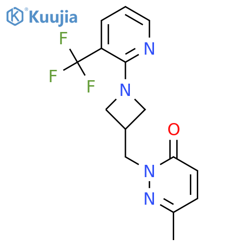 6-methyl-2-({1-3-(trifluoromethyl)pyridin-2-ylazetidin-3-yl}methyl)-2,3-dihydropyridazin-3-one structure