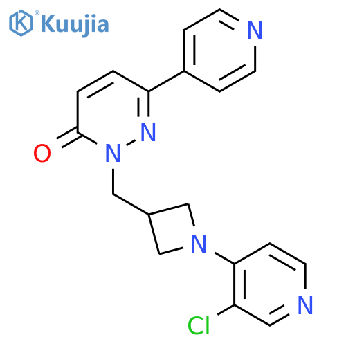 2-{1-(3-chloropyridin-4-yl)azetidin-3-ylmethyl}-6-(pyridin-4-yl)-2,3-dihydropyridazin-3-one structure