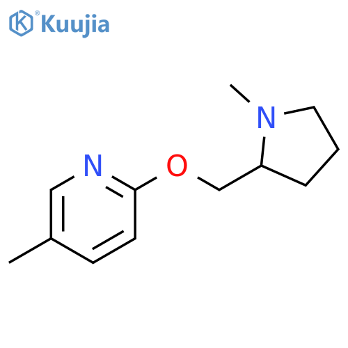 5-methyl-2-(1-methylpyrrolidin-2-yl)methoxypyridine structure