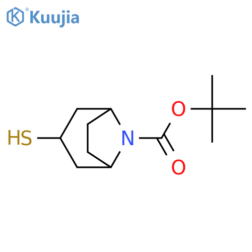 exo-3-Mercapto-8-aza-bicyclo[3.2.1]octane-8-carboxylic acid tert-butyl ester structure