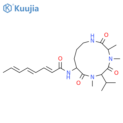 L-Alanine,N2-(1-oxo-2,4,6-octatrien-1-yl)-L-ornithyl-N-methyl-L-valyl-N-methyl-, (3&reg;1)-lactam structure